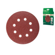 Шлифлист 125mm круг Р240 д/дерева 8 отв. 10шт. (круг абразивный шлифовальный пеорированный)  ...ВОЛАТ 80010-240