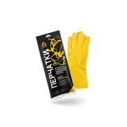 Перчатки К80 Щ40 латексные с хлопковым напылением р-р 7/S (Atom Universal, желтые. инд. уп.)  ...JETA SAFETY JL-711-S