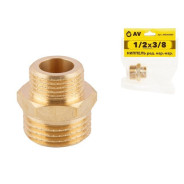 Ниппель редукционный наружная-наружная резьба 1/2X3/8  AV Engineering AVE303008