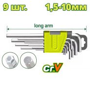 Набор ключей шестигранных со сферической головкой 1,5-10 мм  ...DYLLU DTHK2291