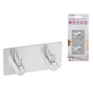 Планка самоклеящаяся 2 крючка PEGASUS, нержавеющая сталь, блистер  ...PERFECTO LINEA 35-005001