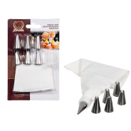Набор для декорирования выпечки (мешок+6 стальных насадок)  ...MARMITON 16182