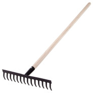 Грабли стальные, 360х1300 мм, 14 прямых зубьев, деревянный черенок  ...Сибртех 61742