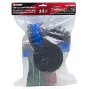 Набор сменных щеток для уборки/химчистки под шуруповерт 11пр: кругл.90х75мм;плоск.50х25мм,100х25мм,1...FORCEKRAFT FK-CBK-02