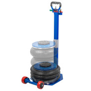 Домкрат подкатной пневматический 5т (4-8bar, h min 135мм, h max 400мм, 3 подушки, ?300мм)  ...Forsage F-TRA1813