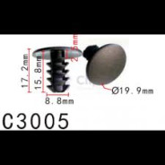 Клипса для крепления внутренней обшивки а/м Фиат пластиковая (100шт/уп.)  ...Forsage C3005(Fiat)
