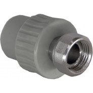 Муфта ПП с накидной гайкой 25х1" серый  РосТурПласт 15826