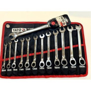 Ключи комбинированные рожково-накидные с трещоткой 8-19мм + ключ 22мм (YT-0201), набор 13пр.  ...YATO YT-165050201