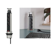 Удлинитель-башня 2м встраиваемый в столешницу (3 роз, 2 USB, H05VV-F 3G1.5, вертикальный выдвижной н...BRENNENSTUHL 1396200013