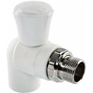 Кран шаровый ПП для радиатора 25х3/4" угловой, серый  (Кран радиаторный шаровый.)  ...РосТурПласт 27862