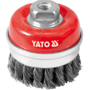 Щётка-крацовка чашка крученная с кольцом  75mm М14 INOX  YATO YT-4768