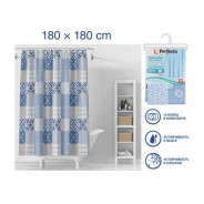 Шторка для ванной (12 колец в комплекте), 180x180 см, Secret, калейдоскоп (В комплекте - занавеска -...PERFECTO LINEA 36-118104