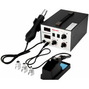 Станция паяльная 2 в 1 паяльник+термофен с цифровым дисплеем, 100-500 °С  ...REXANT 12-0724