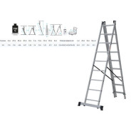 Лестница алюминиевая 3-секц., 316/552/316см, 3х9 ступ., 10.3кг NV1230 (макс. нагрузка 150кг)  ...Новая Высота 1230309