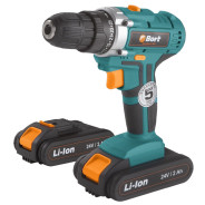 Дрель-шуруповерт аккумуляторная, 24В, 2 АКБ 2.0 А/ч,  BAB-24Ux2Li-FDK...Bort 91279934