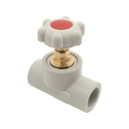 Вентиль ПП прямоточный 25, сер.  FV Plast AA274025000