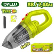 Пылесос аккумуляторный,8 В, 2,0 Ач,  6 кПа, 0,45л, зарядка от USB Type-C,   ...DYLLU DTLV0801