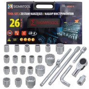 Набор инструментов, 26пр. 12гр, 3/4" (21,22,23,24,26,27,28,29,30,31,32,34,36,38,41,46,50) 1&quo...SIGMATOOL Sigmatool-68262-9