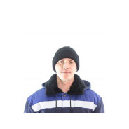 Подшлемник-шапка вязаная двойная черная 