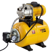 Насосная станция PS1000X, 1000 Вт, 3500 л/ч, ресивер 24 л, подъем 44 м, нержавейка  ...DENZEL 97211