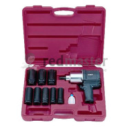 Пневмогайковерт 3/4" 1491Нм с набором глубоких ударных головок 10 пр.  ...Force 6111D