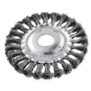 Щетка для УШМ, 125 mm, Плоская, крученая нержавеющая проволока 0.5 mm, посадка 22.2 mm Denzel ...Сибртех 746323