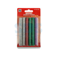 Стержни клеевые d=11.3 mm, L=100 mm, цветные с блестками (упак. 12 шт.) (блистер)  ...REXANT 09-1235