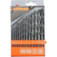 Сверло по металлу черное 2.0-8.0mm (набор 13пр.)  STHOR 22180