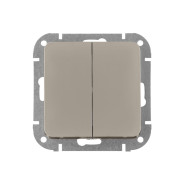 Выключатель 2 клав. (cкрытый, 10А) песочный, Astrum  BYLECTRICA С5 10-3502 песочн