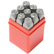 Набор штампов цифровых 4мм, 9пр., в пластиковом футляре  Forsage F-00904D