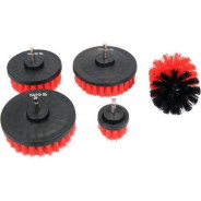 Щётки-крацовки нейлон с хвостовиком HEX (набор 5шт.)   YATO YT-47777