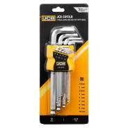 Ключи Г-образные 6-гранные длинные с шаром, набор 9пр. (1.5, 2, 2.5, 3-6, 8, 10мм)  ...JCB JCB-5093LB