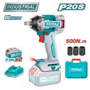 Гайковерт, 20В, 2АКБ 4.0А/ч, 500Нм,  TOTAL TIWLI2050