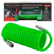 Шланг витой полиуретановый 12мм х 8мм х 5м с быстроразъемами RockFORCE ...Rock FORCE RF-1208-5Green