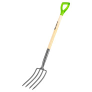 Вилы 4-рогие, огородные, кованые, 195х295х1165 мм, деревянный лакированный черенок  ...Сибртех 61380