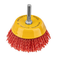 Щетка для дрели, 75 мм, Чашка, со шпилькой, нейлоновая щетина  ...DENZEL 74436