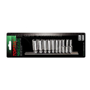 Набор головок 1/4", 3/16"-9/16" 10шт. 12гр дюймовые на подвесе  ...Toptul GBAR1001