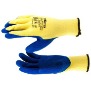 Перчатки трикотажные, полиэфирные, латексное рельефное покрытие, M  ...Сибртех 67751