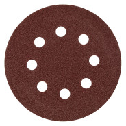 Круг абразивный на ворсовой подложке под "липучку", перфорированный, P 80, 125 мм, 5 шт.  ...Matrix 73804