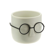 Кашпо СТИВ D115mm со вставкой (белый)  IDEA М3079