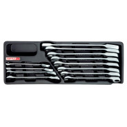 Набор-сет ключей комбинированных с переключаемой трещоткой 8-19мм, 12шт., 136х364мм  ...Toptul GAAT1205