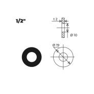 Прокладка резиновая для гибкой подводки 1/2" (50 шт.),  AV Engineering AVECA-0017