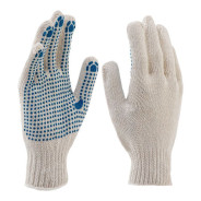 Перчатки трикотажные, с ПВХ точкой, 7 класс  Сибртех 67703
