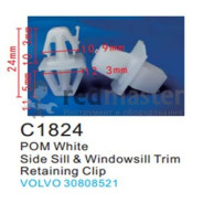 Клипса для крепления внутренней обшивки а/м Вольво пластиковая (100шт/уп.)  ...Forsage C1824(Volvo)