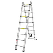 Лестница-стремянка телескопическая алюм. бытовая 2.5+2.5м (8+8 ступ.)  ...Forsage F-UP250-M