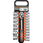 Набор инструмента (головки + трещотка 1/2") 19пр.  STHOR 58634