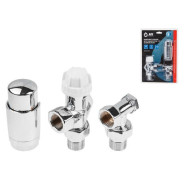 Комплект кранов для радиаторов 1/2" осевой Хром  AV Engineering AVE32012C