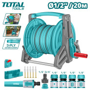 Катушка со шлангом 20м и набором для полива  TOTAL THHR20124