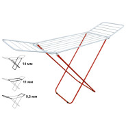 Сушилка для белья напольная, 16м, серия Maria, бело-красная (167х46х84)  ...PERFECTO LINEA 46-002160