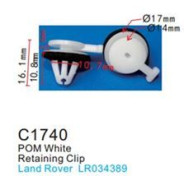 Клипса для крепления внутренней обшивки а/м Ленд Ровер пластиковая (100шт/уп.)  ...Forsage клипса C1740Grey(Land Rover)